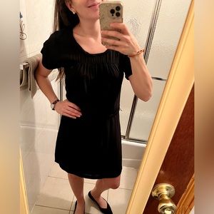 Gap Black Short Sleeve Dress with Tie Belt